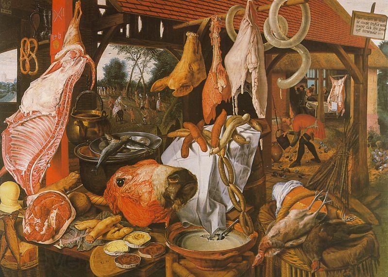 Pieter Aertsen  Butcher's Stall with the Flight into Egypt Spain oil painting art